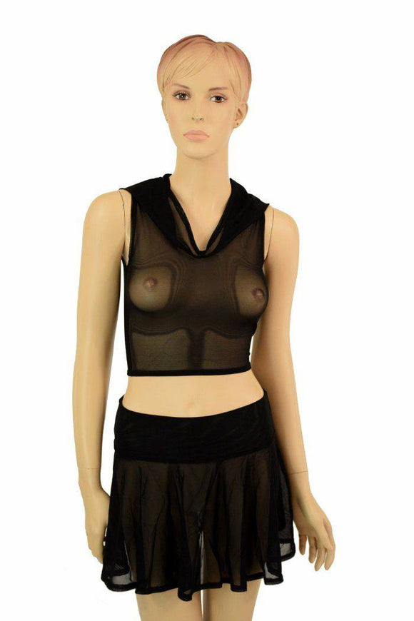 Mesh Hoodie & 15" Skirt Set - Coquetry Clothing