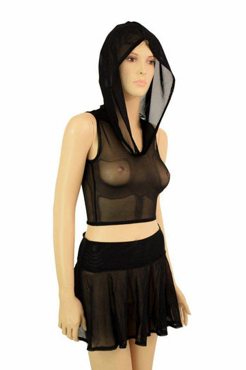Mesh Hoodie & 15" Skirt Set - Coquetry Clothing