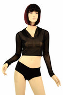 Mesh Hoodie Crop Top - Coquetry Clothing