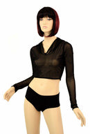 Mesh Hoodie Crop Top - Coquetry Clothing