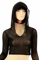 Mesh Hoodie Crop Top - Coquetry Clothing