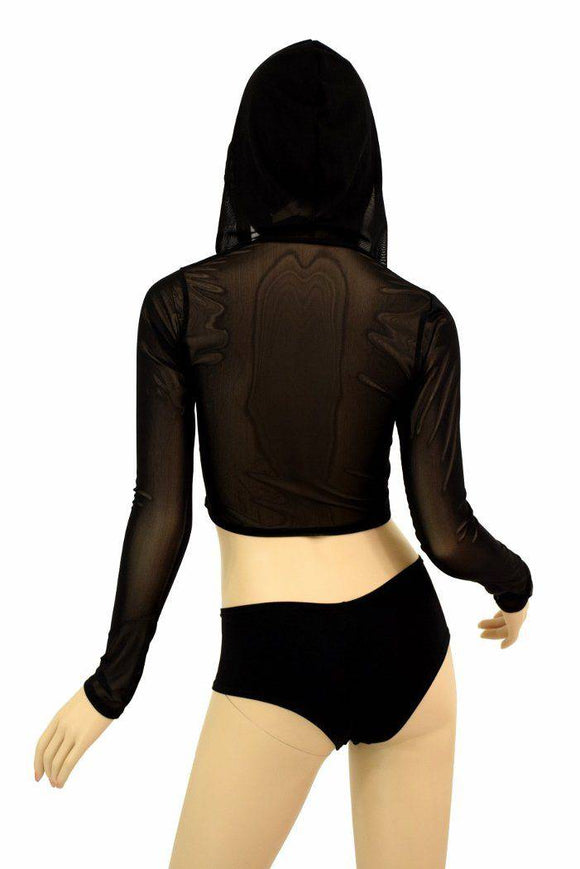 Mesh Hoodie Crop Top - Coquetry Clothing