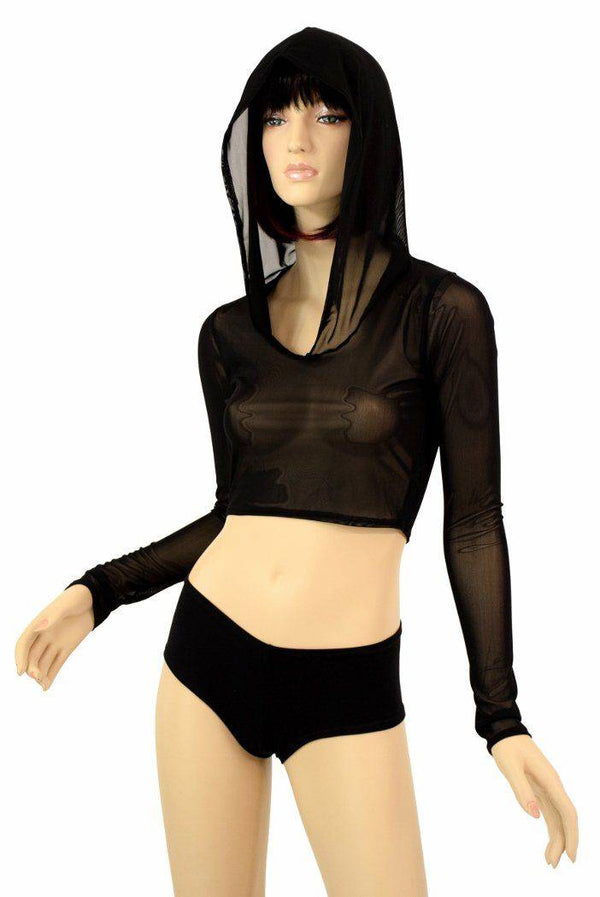 Mesh Hoodie Crop Top - 2