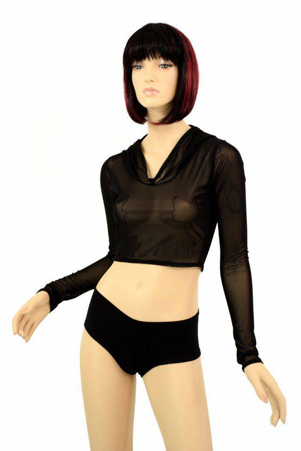 Mesh Hoodie Crop Top - 7