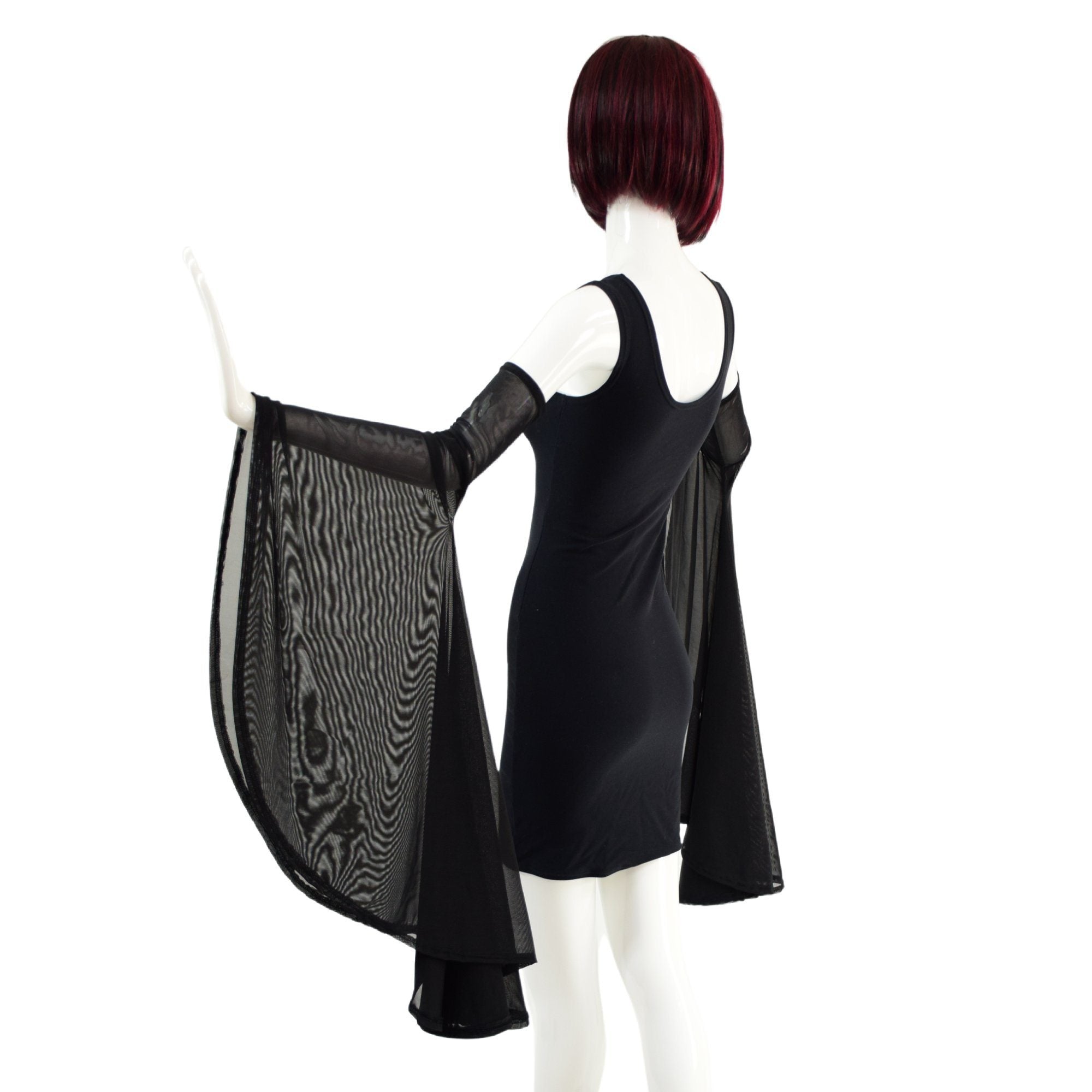 mesh arm sleeves dress Leyna White Mesh Long Sleeve Dress - US 4