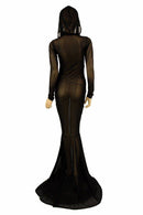 Mesh Puddle Train Gown - Coquetry Clothing