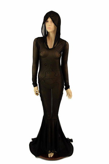 Mesh Puddle Train Gown - Coquetry Clothing