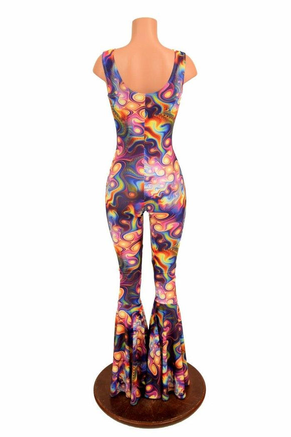 Meteorite Bell Bottom Flare Catsuit - Coquetry Clothing