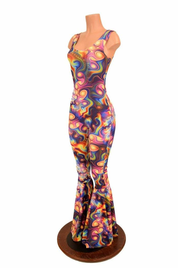 Meteorite Bell Bottom Flare Catsuit - Coquetry Clothing