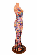 Meteorite Bell Bottom Flare Catsuit - Coquetry Clothing