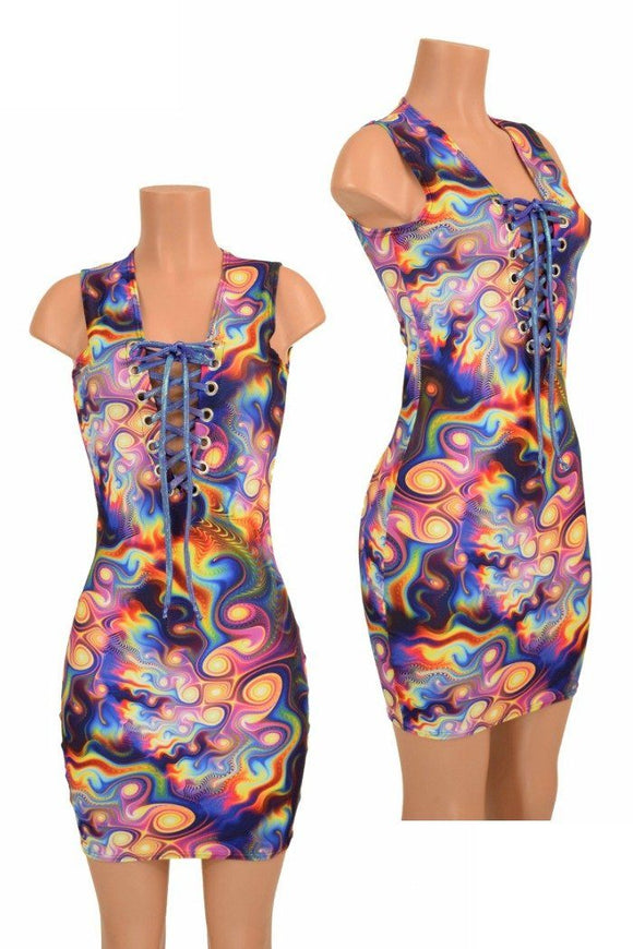 Meteorite Lace Up Bodycon Dress - Coquetry Clothing