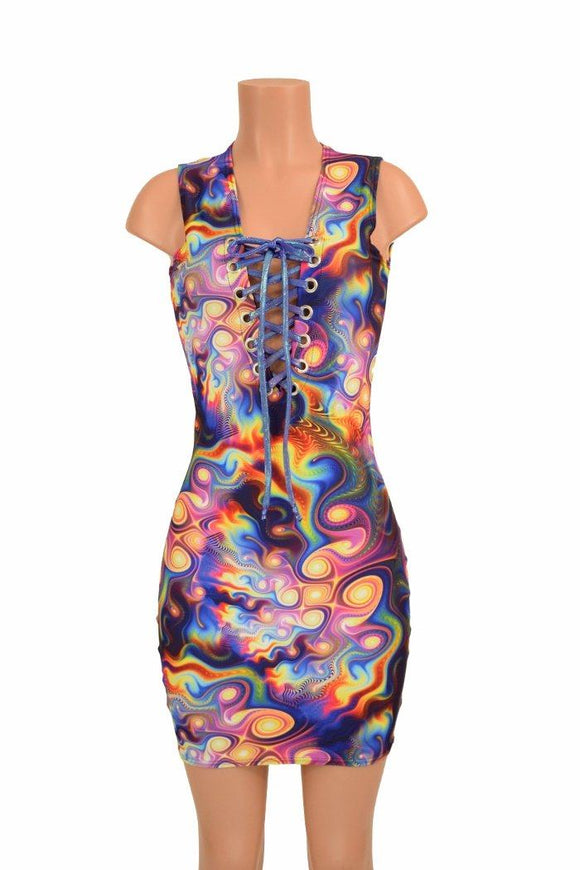 Meteorite Lace Up Bodycon Dress - Coquetry Clothing