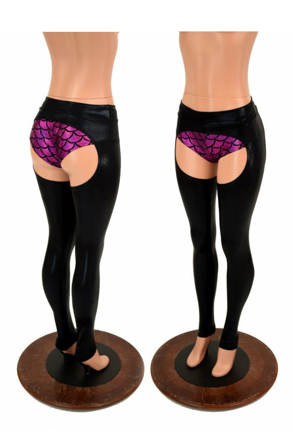Mid Rise Black Mystique Chaps (Shorts Sold Separately) - Coquetry Clothing