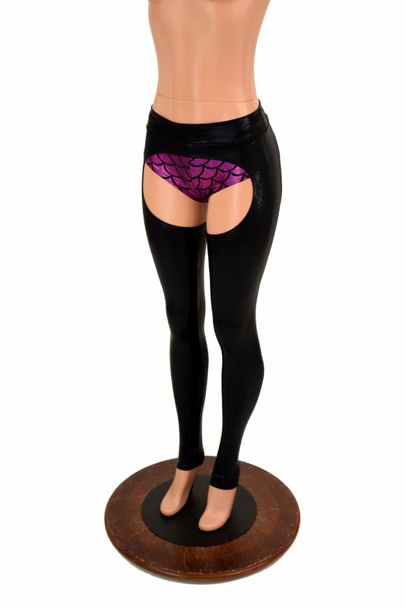 Mid Rise Black Mystique Chaps (Shorts Sold Separately) - Coquetry Clothing