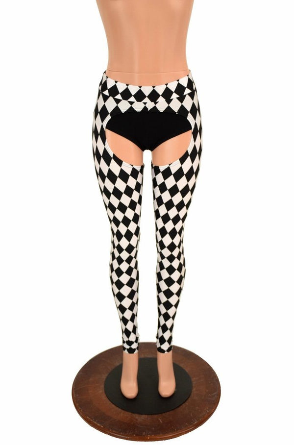 Mid Rise Black & White Diamond Chaps - 2