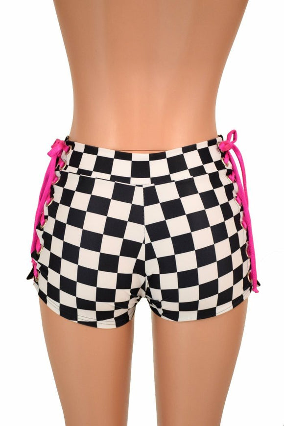 Mid Rise Lace Up Shorts - Coquetry Clothing