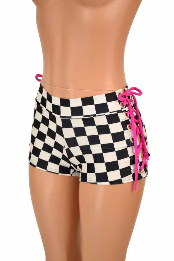 Mid Rise Lace Up Shorts - Coquetry Clothing