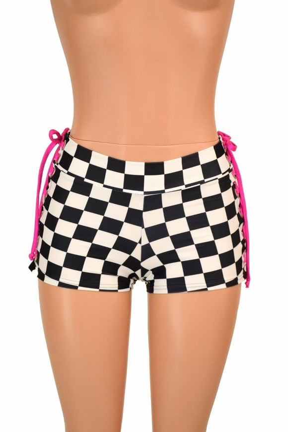Mid Rise Lace Up Shorts - Coquetry Clothing