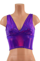 Midi Length Starlette Bralette in Grape Holographic - Coquetry Clothing