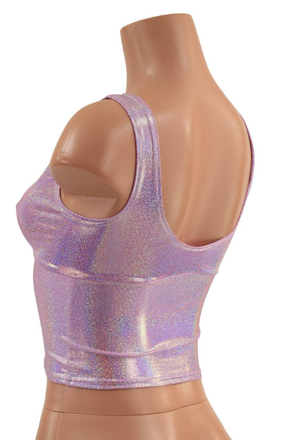 Midi Length Starlette Bralette in Lilac Holographic - Coquetry Clothing
