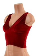 Midi Length Starlette Bralette in Red Velvet - Coquetry Clothing