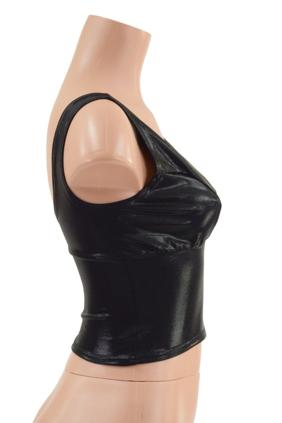 Midi Length Starlette Bralette Top in Black Mystique - Coquetry Clothing