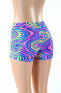 Midrise Neon Glow Worm Shorts - 3