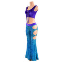 Midrise O - Ring Solar Flares and Mini Lace Up Crop Tank Set - Coquetry Clothing