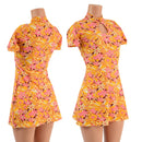 Mini A Line Dress with Tee Sleeves and Teardrop Keyhole - Coquetry Clothing