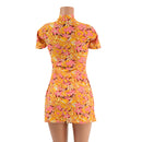 Mini A Line Dress with Tee Sleeves and Teardrop Keyhole - Coquetry Clothing