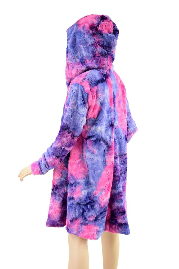 Minky A Line Reversible Coat in Razzle Dazzle and Galaxy - Coquetry Clothing