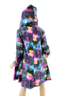 Minky A Line Reversible Coat in Razzle Dazzle and Galaxy - Coquetry Clothing