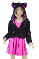 Minky Faux Fur Bear Ear Crop Jacket - Coquetry Clothing
