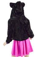 Minky Faux Fur Bear Ear Crop Jacket - 8
