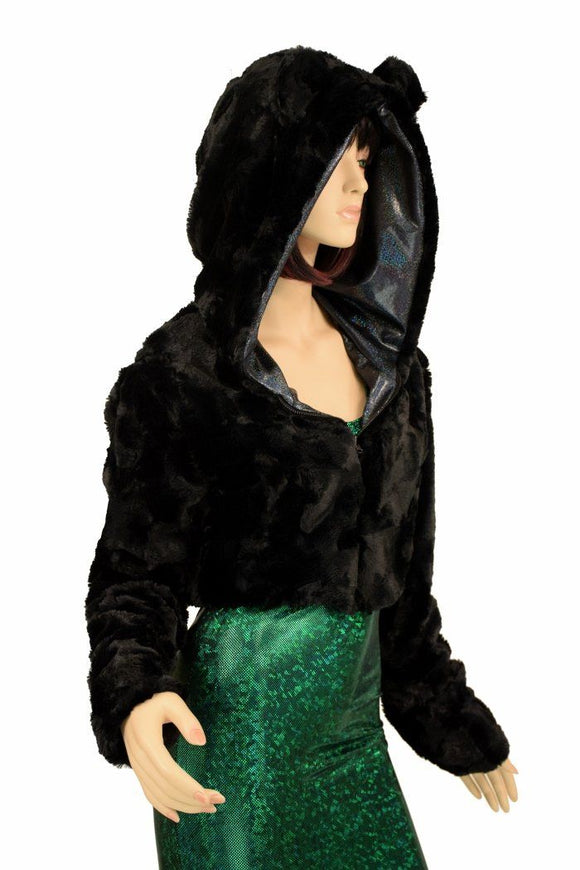 Minky Faux Fur "Bear Ear" Hooded Jacket - Coquetry Clothing