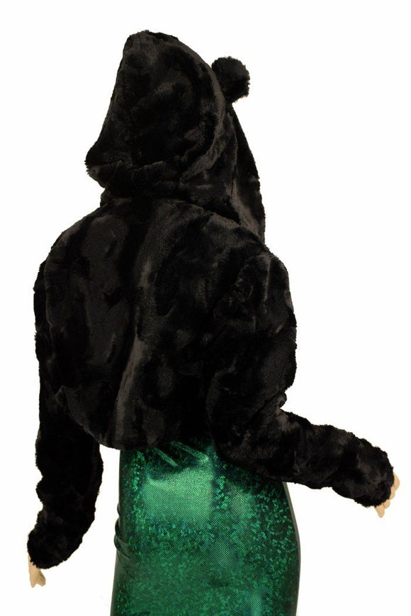 Minky Faux Fur "Bear Ear" Hooded Jacket - Coquetry Clothing