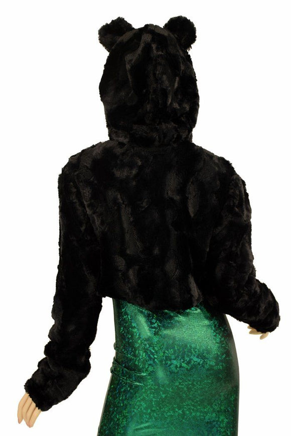 Minky Faux Fur "Bear Ear" Hooded Jacket - Coquetry Clothing