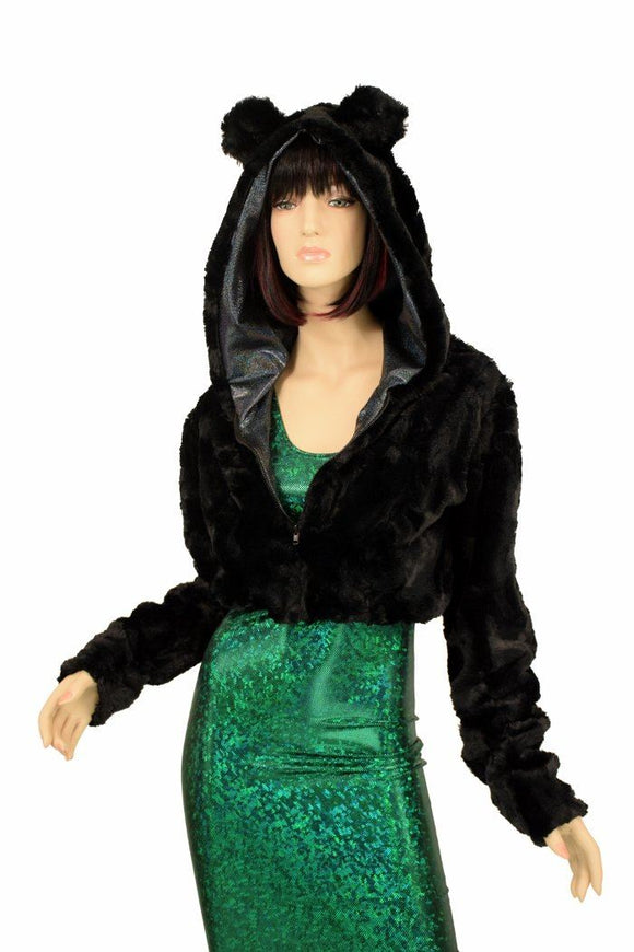 Minky Faux Fur "Bear Ear" Hooded Jacket - Coquetry Clothing