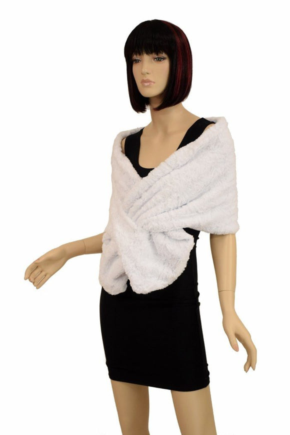 Minky Faux Fur Keyhole Stole Shawl - Coquetry Clothing