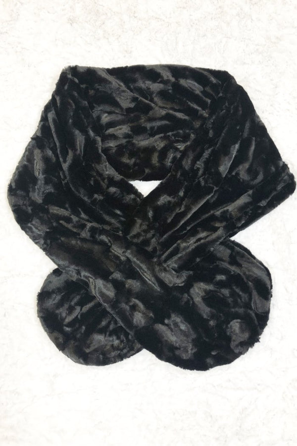 Minky Faux Fur Keyhole Stole Shawl - 1