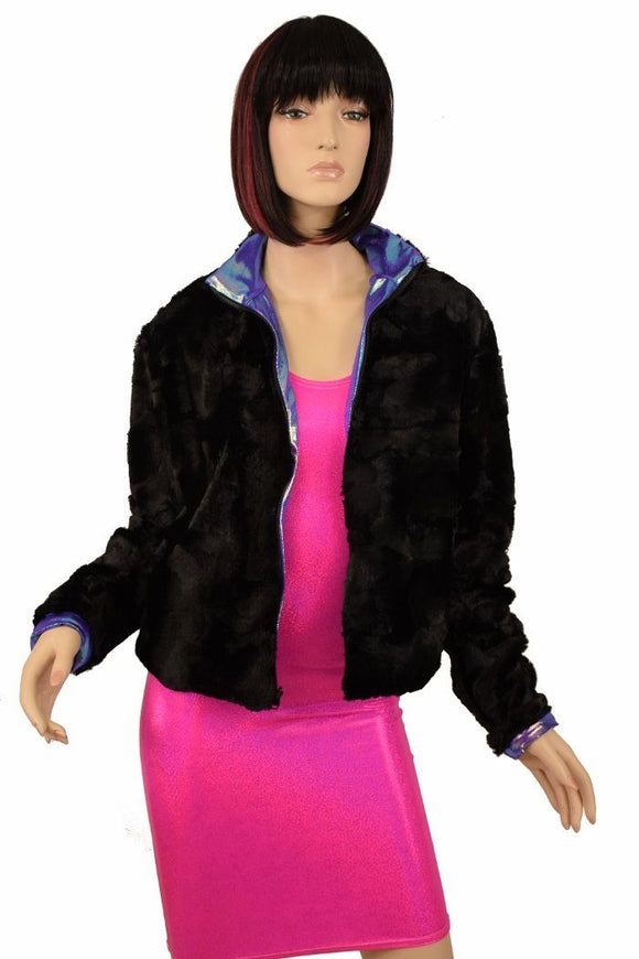 Minky Faux Fur Short Jacket - Coquetry Clothing