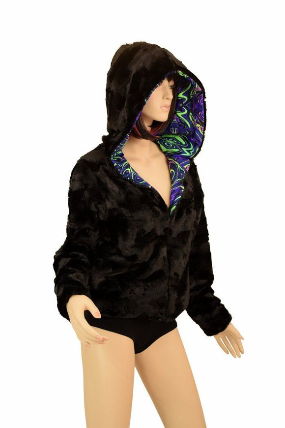 Minky Faux Fur Short Jacket - Coquetry Clothing
