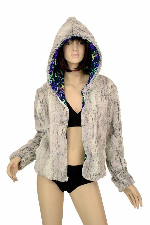Minky Faux Fur Short Jacket - Coquetry Clothing