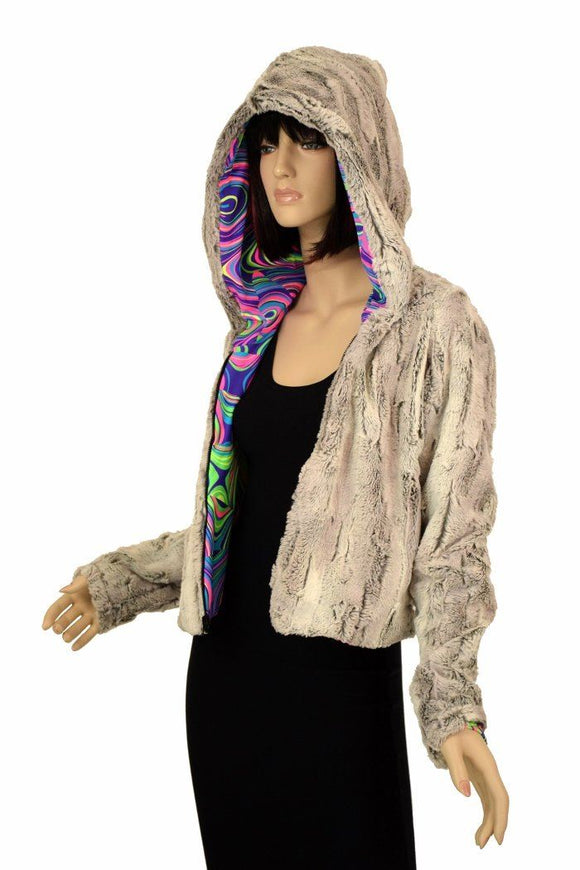 Minky Faux Fur Short Jacket - Coquetry Clothing