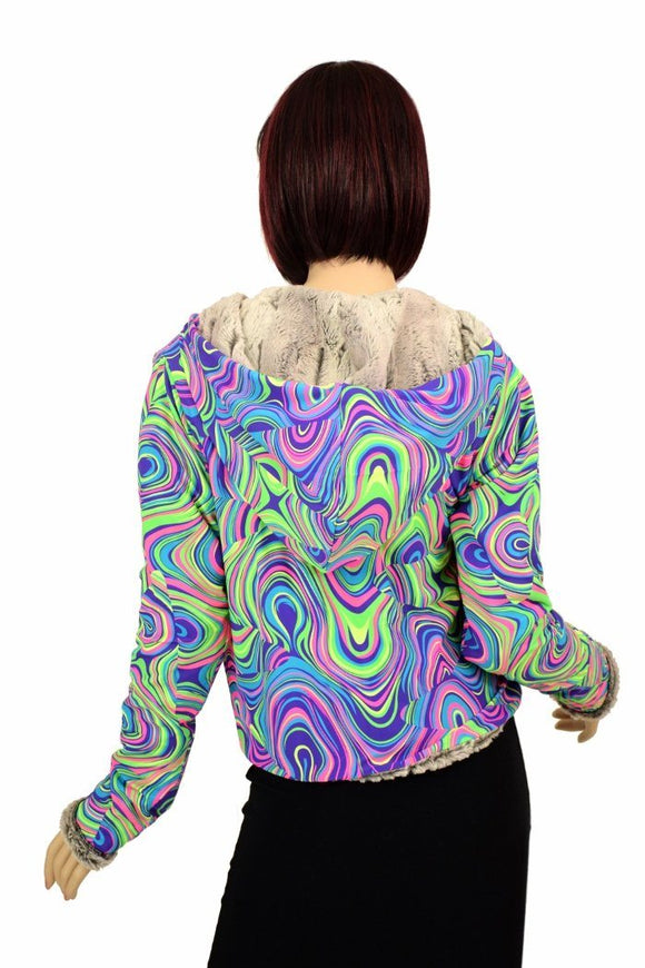 Minky Faux Fur Short Jacket - Coquetry Clothing