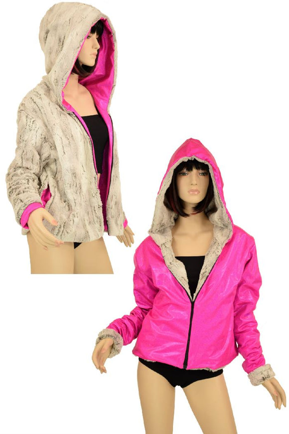 Minky Faux Fur Short Jacket - Coquetry Clothing