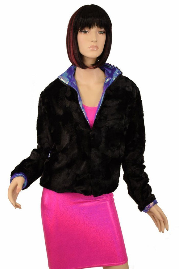 Minky Faux Fur Short Jacket - Coquetry Clothing