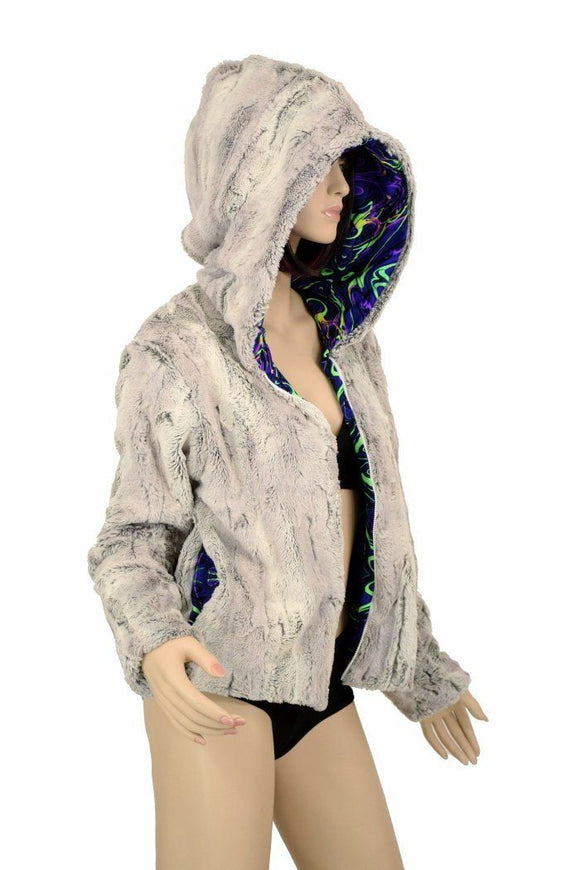 Minky Faux Fur Short Jacket - Coquetry Clothing