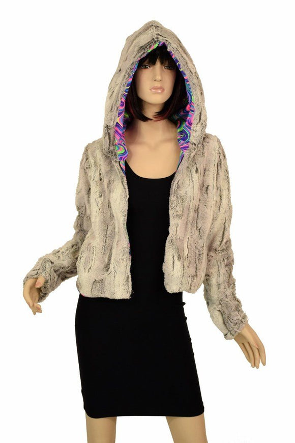 Minky Faux Fur Short Jacket - Coquetry Clothing