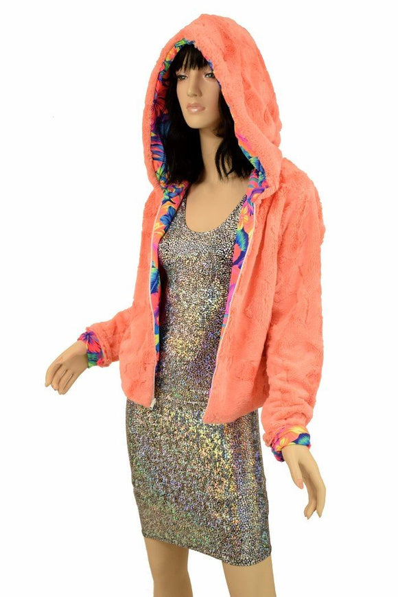 Minky Faux Fur Short Jacket - Coquetry Clothing